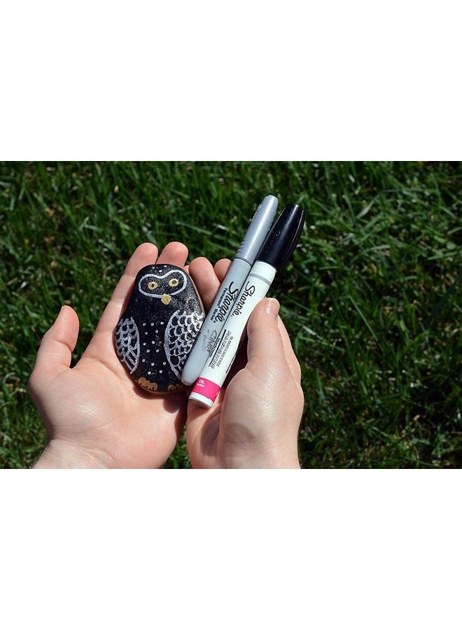 Sharpie Oil-Based Paint Marker, Extra Fine Point, Metallic Silver, 1 Count - Great for Rock Painting - Image 3