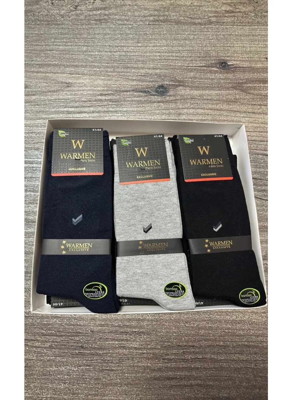 WARMEN Exclusive Bamboo Plus Series Seamless Men's Socks Set of 12