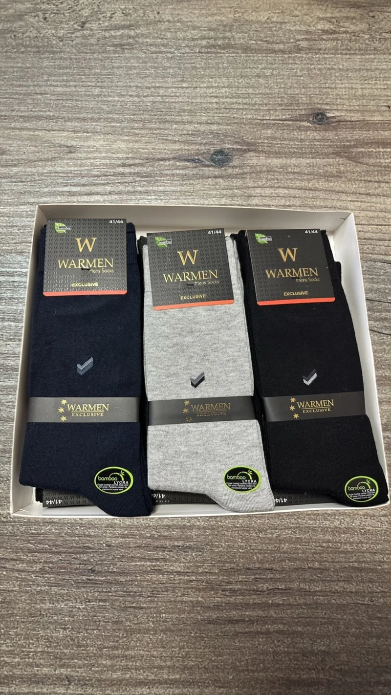 WARMEN Exclusive Bamboo Plus Series Seamless Men's Socks Set of 12