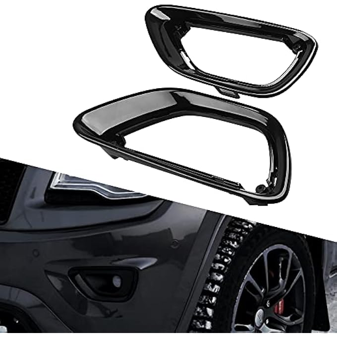 rayihni Black Front Fog Light Cover Fog Lamp Trim Replace For 20142016 Jeep Grand Cherokee 20142016 - Image 5