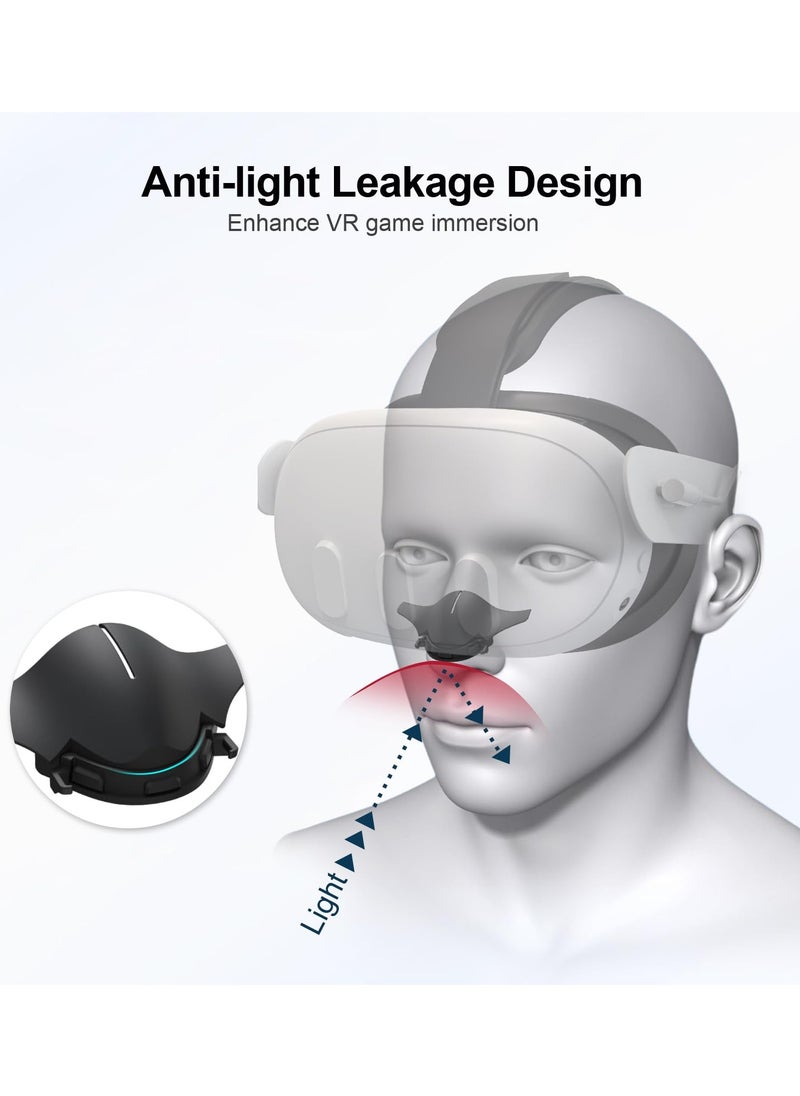 Silicone Face Pad Cover for Meta Quest 3 Face Cushion Washable Sweat-proof Non-Slip Nose Pad and Lens Cover Protector with Light Blocking