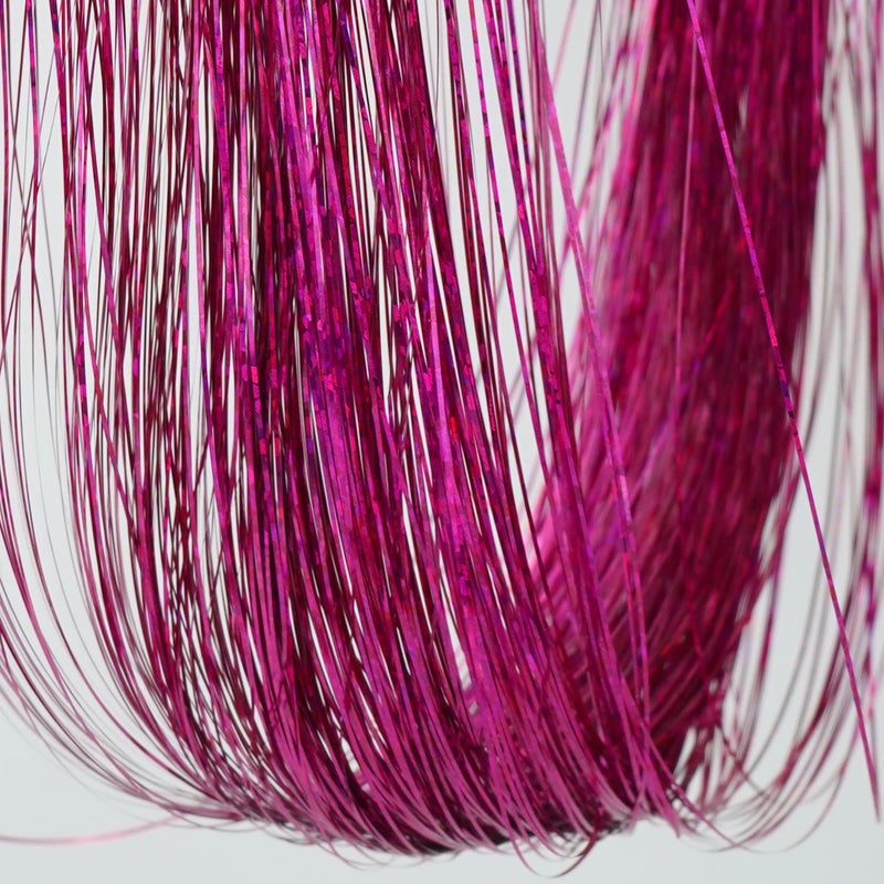 Edoneery 19.7 Inch Clip In Hair Tinsel Fairy Hair Tinsel Kit Clips Clip On Glitter Hair Tinsel Extensions (Rose) - Image 3