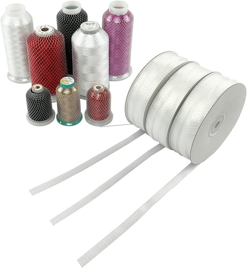 wennuo 20Yards 1cm Wide Thread Net Spool Saver for Different Sizes of Embroidery Sewing Quilting and Serger Thread Spools/Cones (20Yards) - Image 1