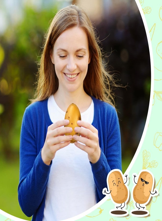 Deekin 4 Packs Potato Stress Balls Random Stuff Funny Stress Balls Relief Food Ball PU Fake Potato Fidget Vegetable Ball Elastic Relief for Women Men Anxiety Releasing Daily Relieving - Image 4
