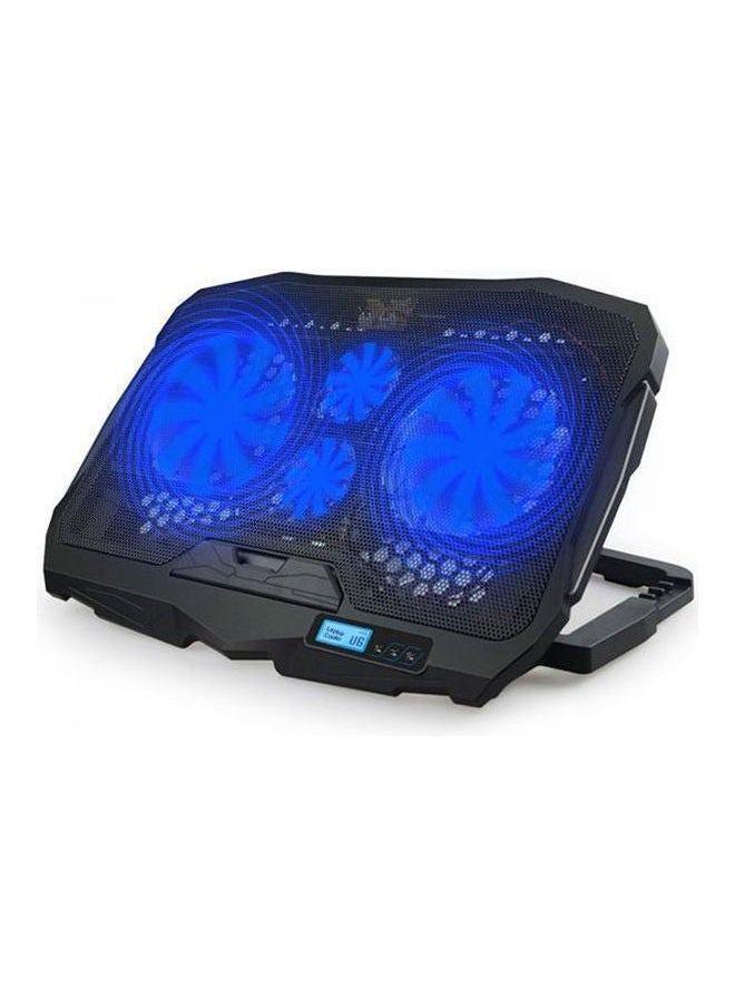 NIBEMINENT Riamoon-Laptop-Cooler-Quiet-Laptop-Cooling-Fan-2-Usb-Ports-Lap-Desk-Air-Cooling-Pad-With-Blue-Led-Light-Lcd-Display-Notebook-Cooler-Stand-For-10-15-6-Inch-Pc Multicolour  - Image 1
