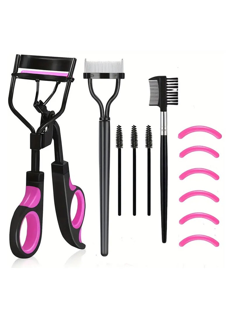 Goolsky - Eyelash Curlers Eyebrow Brush Kit/Eyelash Comb Seperator/Mascara Brushes/3 Piece Angled Eyebrow Brushes/ 6 Silicone Refills Pads For Lash & Brow For Women Lash Curler - Image 1