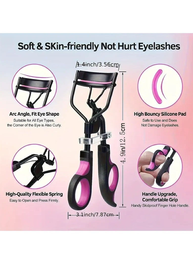 Goolsky - Eyelash Curlers Eyebrow Brush Kit/Eyelash Comb Seperator/Mascara Brushes/3 Piece Angled Eyebrow Brushes/ 6 Silicone Refills Pads For Lash & Brow For Women Lash Curler - Image 1