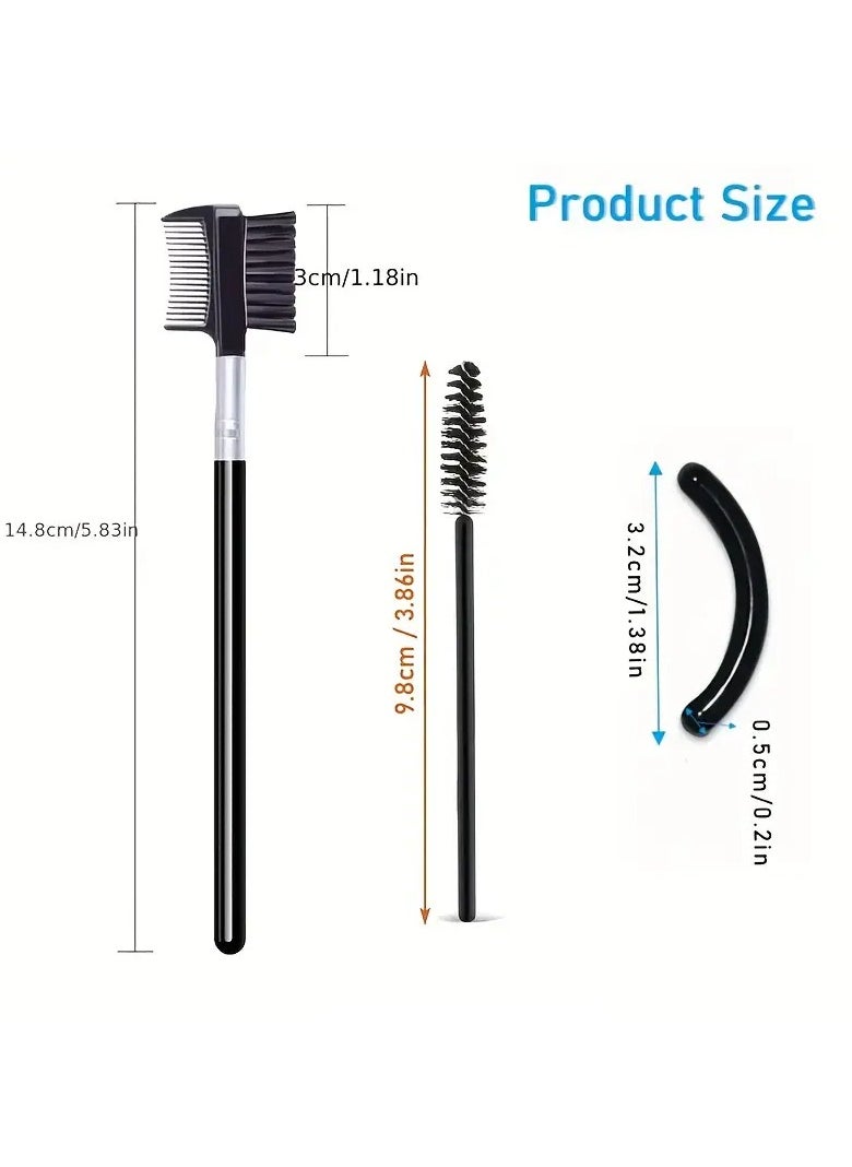 Goolsky - Eyelash Curlers Eyebrow Brush Kit/Eyelash Comb Seperator/Mascara Brushes/3 Piece Angled Eyebrow Brushes/ 6 Silicone Refills Pads For Lash & Brow For Women Lash Curler - Image 1