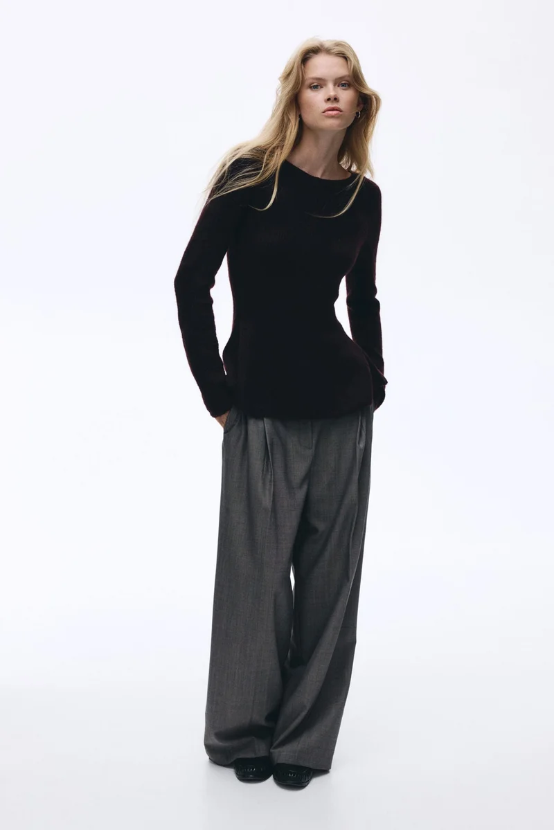 H&M Rib-knit peplum top