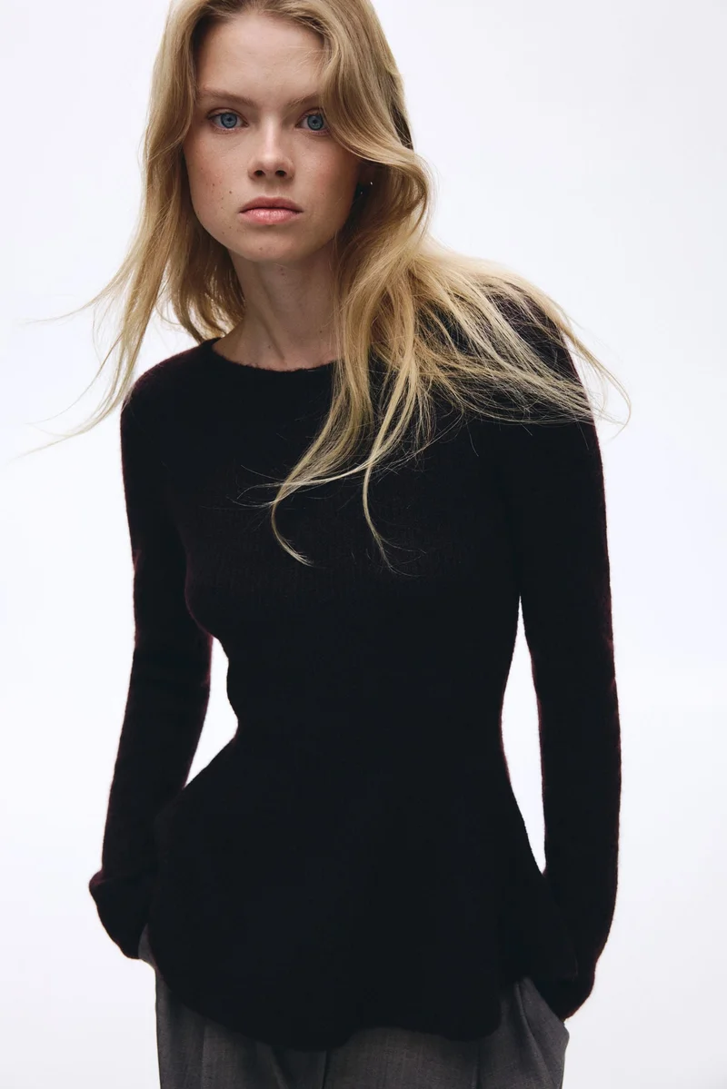 H&M Rib-knit peplum top