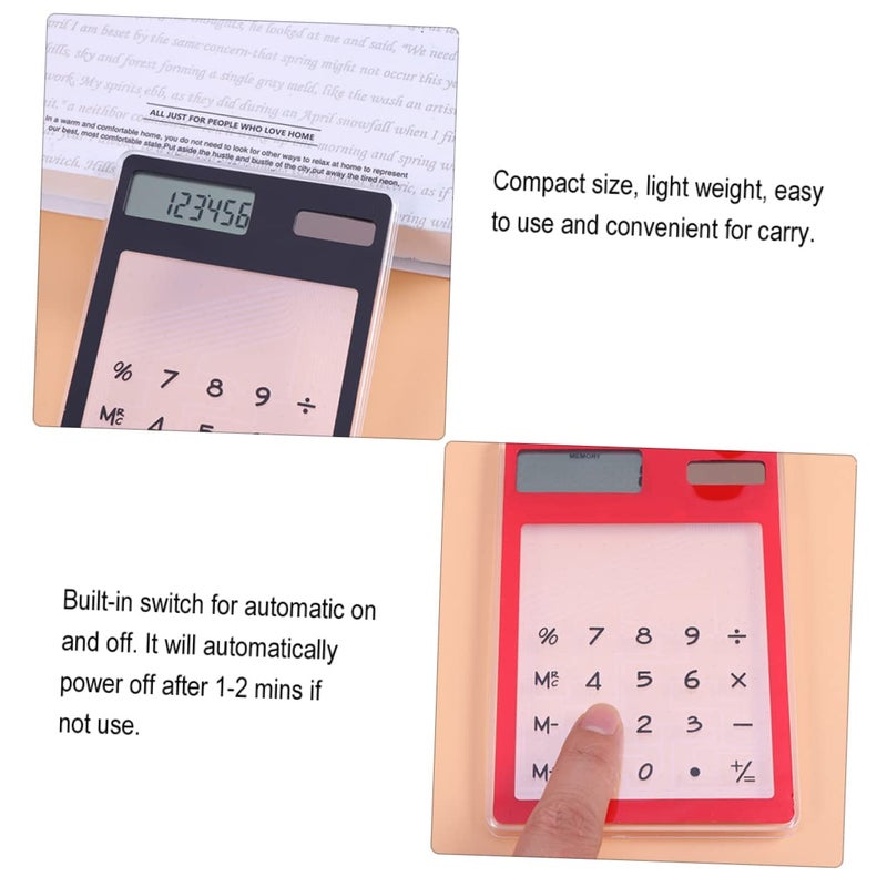 2 Pack Solar and Battery Dual Power Basic Calculator with Touch Keys for School Office Accounting - Image 5