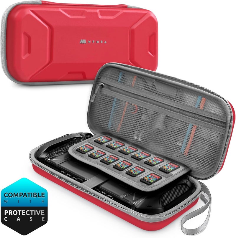 Mumba Carrying Case for Nintendo Switch 2 2025, [Plus Version] Portable Protective Travel Carry handbag Pouch for Blade/Titan Case [Large Capacity] (Red) - Image 1