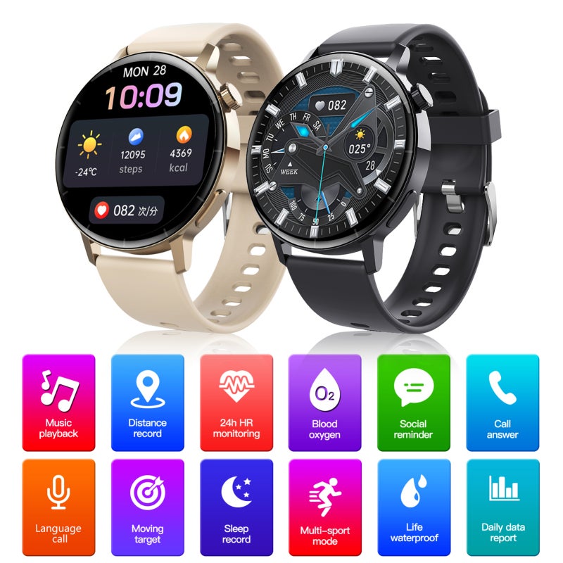 Smart Watch: Gold, Ip67 Waterproof - Multi-sport Modes & Health Monitoring Smartwatch for Men, Sports Enthusiasts & Daily Use - Image 4