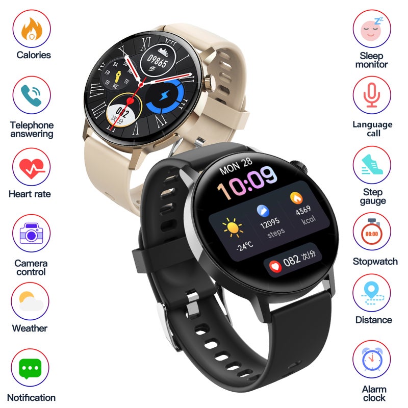 Smart Watch: Gold, Ip67 Waterproof - Multi-sport Modes & Health Monitoring Smartwatch for Men, Sports Enthusiasts & Daily Use - Image 2