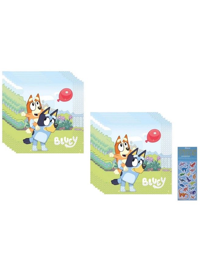 Unique Bluey Dog Birthday Party Supplies Bundle Includes Lunch Paper Napkins 32 Napkins - Image 2
