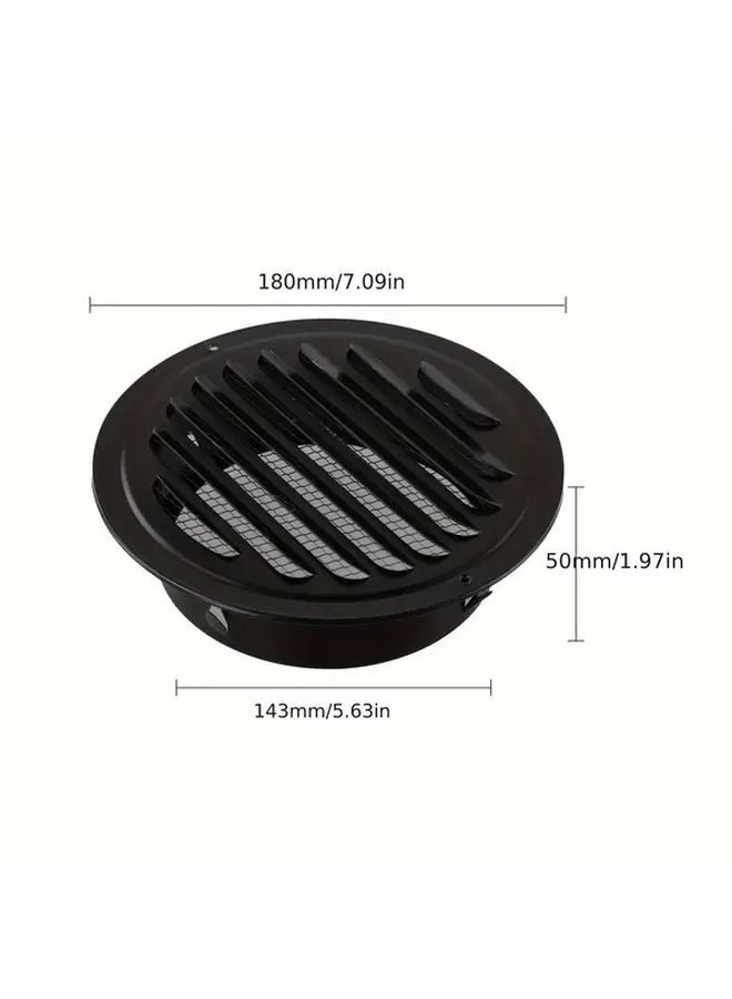 150MM Stainless Steel Black Duct Grill Heavy Duty Rust Resistant Ventilation Grille - Image 1