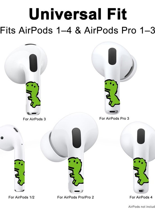 RockMax AirPod Skin Quick to Identify Universal Fit for AirPods Pro 3/2/1 and Gen 1/2/3/4, Green Dinosaur Sticker Cover for Women & Teens - Image 4