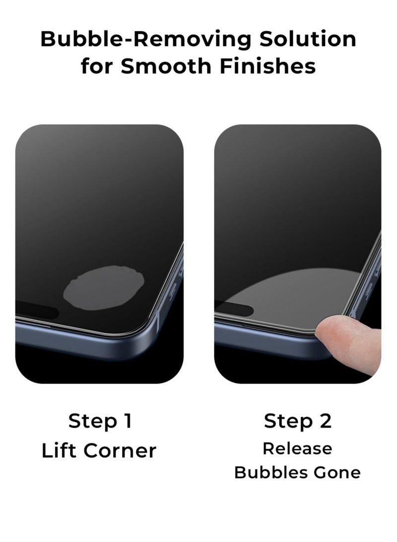 glassology حماية شاشة 2Pack لجهاز iPhone 16 Plus 6.9"  9H+ زجاج مقسى غير قابل للكسر عالي الوضوح سهل التركيب تغطية كاملة وصديق للحافظة يتضمن إطار التركيب - Image 5