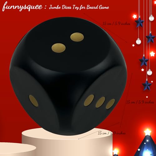 funnysquee 59 Inches Jumbo Foam Dice A FunFilled Educational Giant Toy for Game Nights and Learning SessionsLucky Black - Image 5