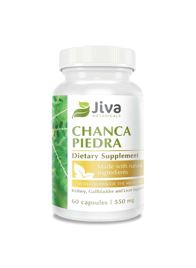 Jiva BOTANICALS Chanca Piedra Cleanse Supplement - Organic Chanca Piedra Capsules for Kidney & Liver Support - Chanca Piedra 500mg Extract Herb and 50mg Queen Of The Meadow - 60 Capsules - Image 1