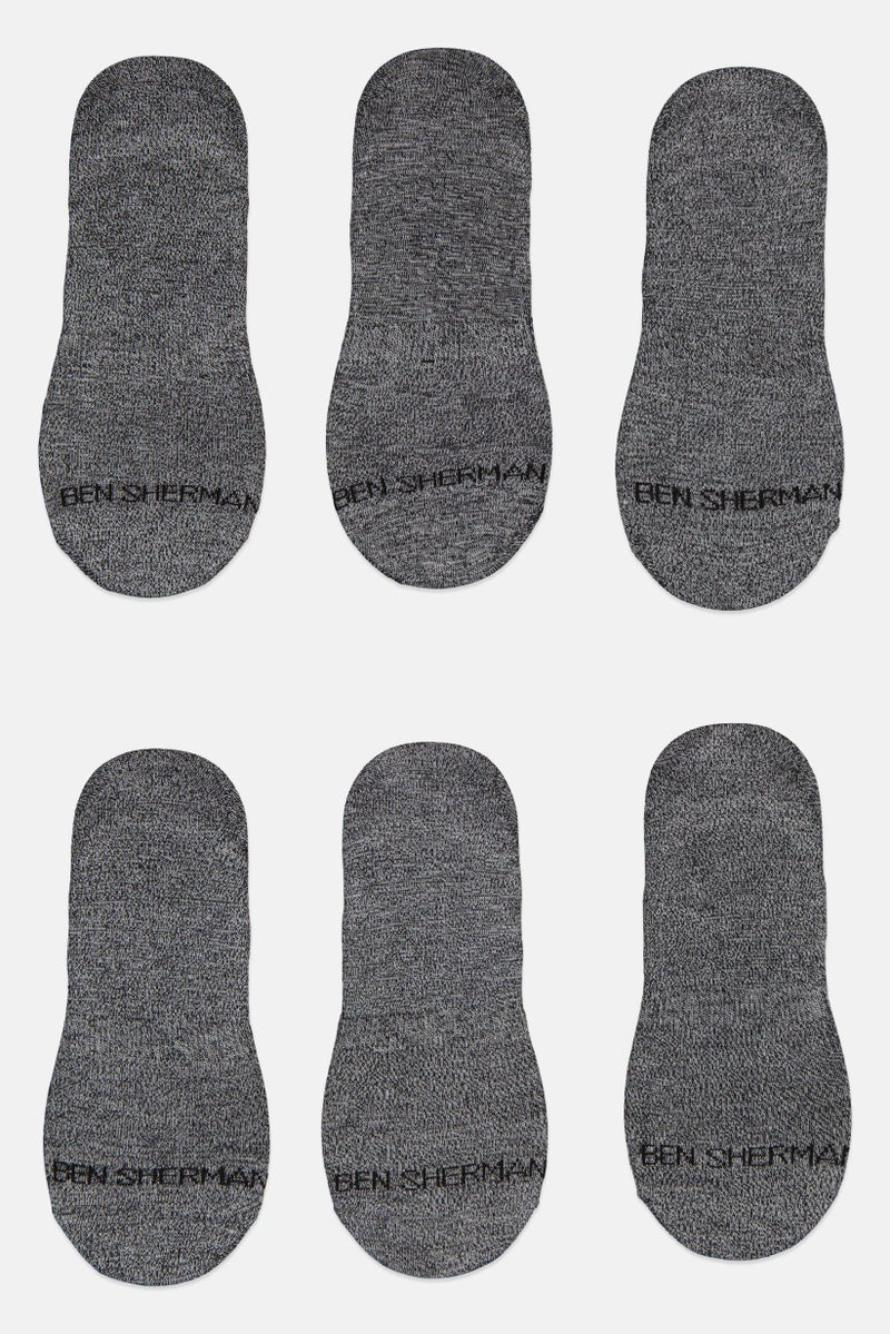 Ben Sherman Men 6 Pairs Brand Logo No Show Liner Socks, Black  - Image 2
