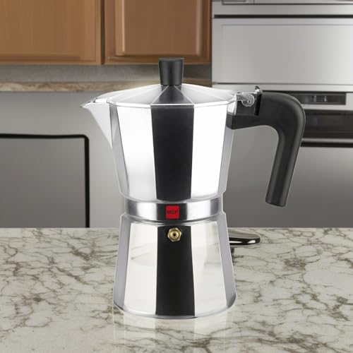 Magefesa Kenia Stovetop Espresso Moka Pot, 6-Cup/10 oz, Italian Coffee Maker for Cuban Coffee, Extra-Thick Aluminum, Heat-Resistant Handle, Safe & Easy-to-Use, Greca Coffee Maker - Image 5