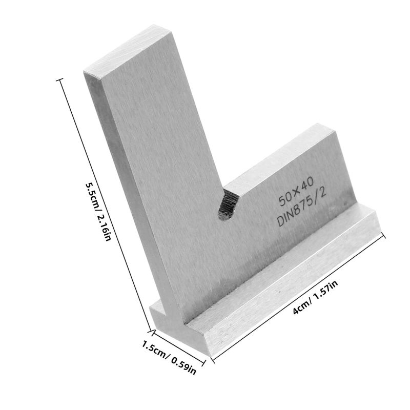 Alipis 55x40mm Machinist Square Metal Carpenter 90 Degree Angle Ruler Woodworking Engineering Layout Tool - Image 3