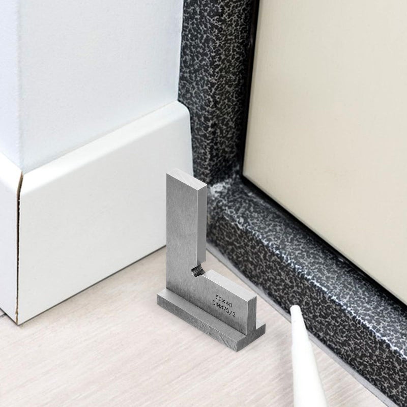 Alipis 55x40mm Machinist Square Metal Carpenter 90 Degree Angle Ruler Woodworking Engineering Layout Tool - Image 4