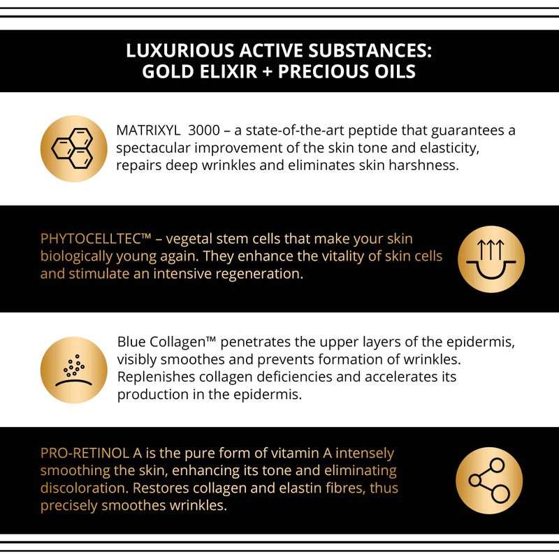 EVELINE COSMETICS كريم إيفلين كوزمتيكس جولد 24 قيراط ليفت إكسبيرت القوي المضاد للتجاعيد للتثبيت نهارًا وليلاً 50 + 50 مل - Image 5