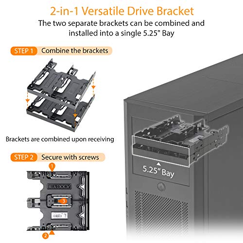 Icy Dock حامل محركات الأقراص الصلبة SSD مزدوج 2 x 2.5 بوصة من ICY DOCK لـ 4 فتحات | Flex-FIT Quattro MB344SP - Image 2