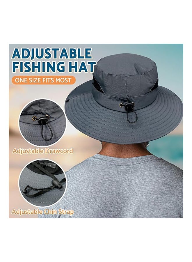 Men Women Sun Hat Cowboy Hat with Straw Wide Brim Bucket Breathable Boonie Hats for Fishing, Hiking, Garden, Beach(Navy Blue)  - Image 4