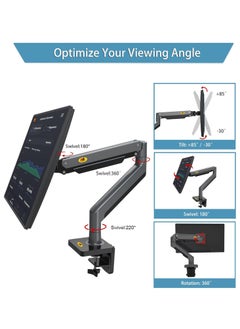 Monitor Arm, Full Motion Swivel Monitor Mount with Gas Spring,  Adjustable Monitor Stand for 17in-30in Monitors, Computer Monitor Stand F80 (Single screen), Grey - pzsku/Z11F7D22427BF58098D6CZ/45/_/1710579486/b13e5dad-ee2e-4d8c-903f-7f199d5d4c22