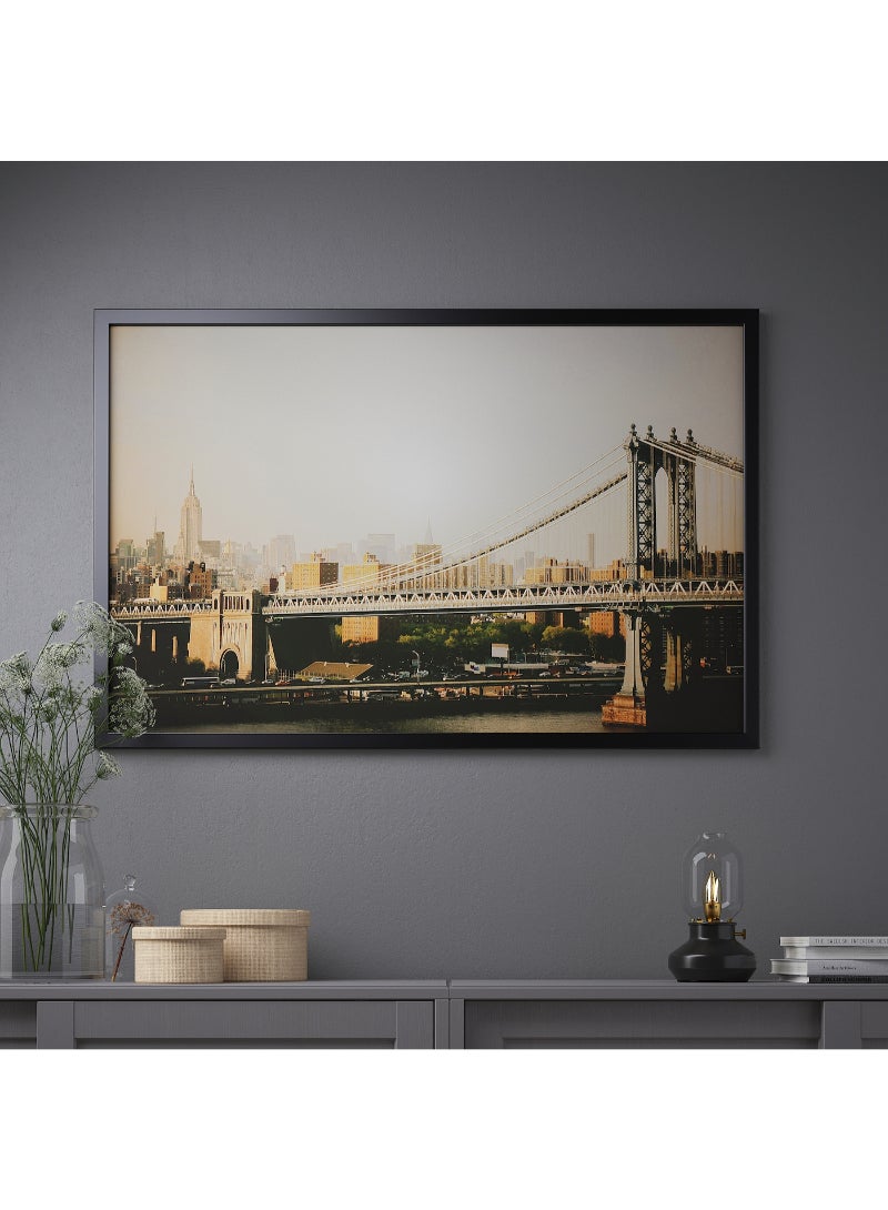 IKEA FRAKTA Picture with frame - Manhattan Bridge/black - 118x78 cm - Image 2