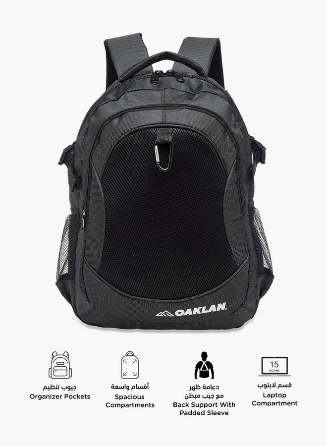 Oaklan by Shoexpress Boys Logo Print School Backpack with Adjustable Straps and Zip Closure - 12x31x43 cm - Image 2