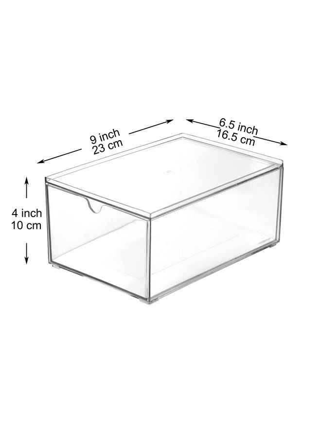 Youngever 2 Pack Stackable Makeup Storage, Clear Cosmetic Organizers, Makeup Organizer Drawers - Image 2