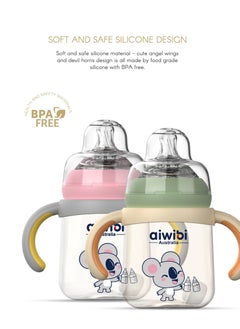 Aiwibi Baby Feeding BPA-Free Bottles with Weighted Straw-240ML-Pink/Green-2Pack - pzsku/Z11F7E36E6CD082AA1CB8Z/45/_/1691517654/ece21abe-5dcc-4b48-8e92-0ae3b88e8c6f