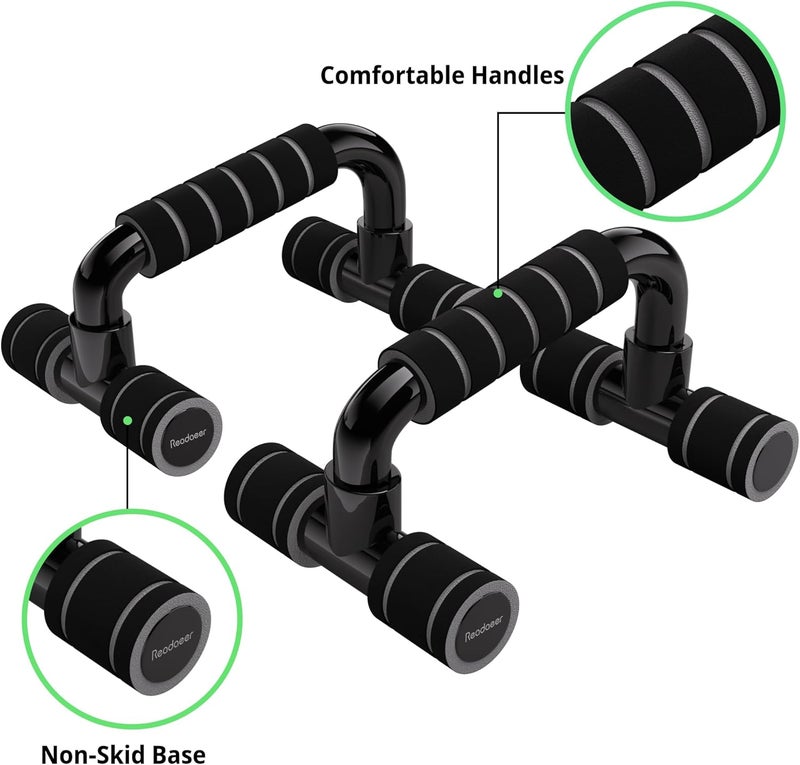 Readaeer Push Up Bars Gym Exercise Equipment Fitness 1 Pair Pushup Handles with Cushioned Foam Grip and Non-Slip Sturdy Structure Push Up Bars for Men & Women - Image 3
