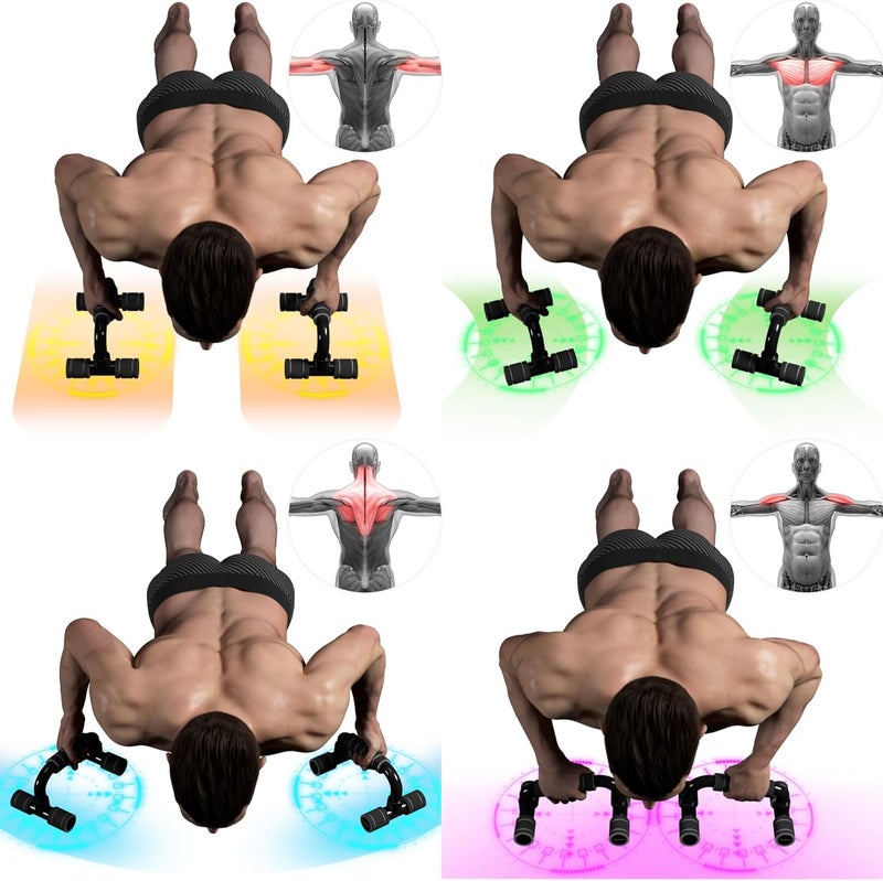 Readaeer Push Up Bars Gym Exercise Equipment Fitness 1 Pair Pushup Handles with Cushioned Foam Grip and Non-Slip Sturdy Structure Push Up Bars for Men & Women - Image 2