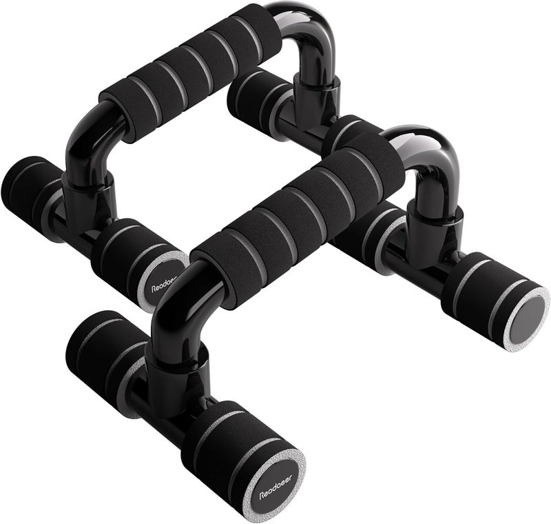 Readaeer Push Up Bars Gym Exercise Equipment Fitness 1 Pair Pushup Handles with Cushioned Foam Grip and Non-Slip Sturdy Structure Push Up Bars for Men & Women - Image 1