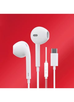 Semi-in-ear Headset Wired Headset Subwoofer For Apple Headset Huawei Mobile Phone 3.5mm Wire-controlled Headset-Color:611 Type-c (bare Metal)