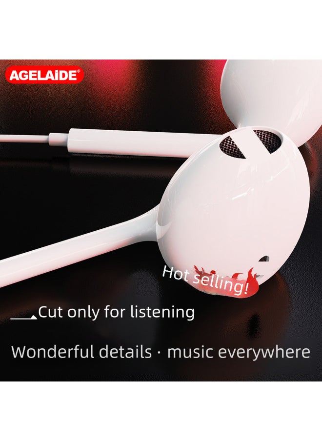 Generic - Semi-in-ear Headset Wired Headset Subwoofer For Apple Headset Huawei Mobile Phone 3.5mm Wire-controlled Headset-Color:611 Type-c (bare Metal) - Image 1