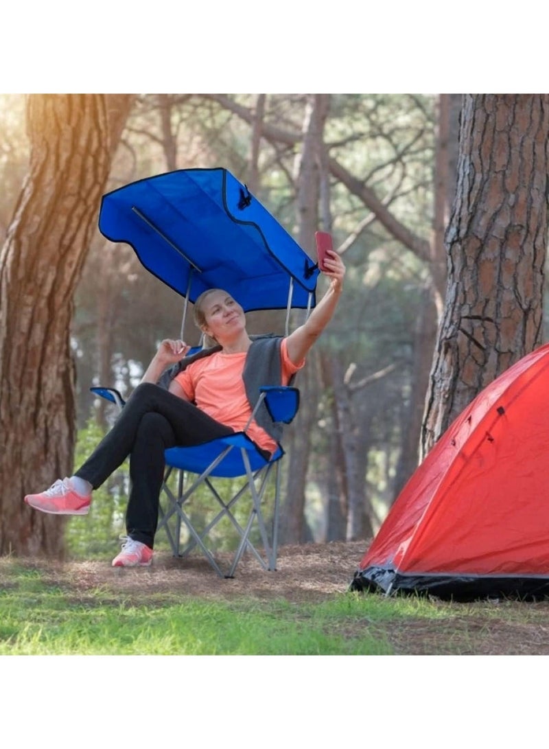 Huitich Portable Folding Beach Chair With Umbrella Assorted - Image 3