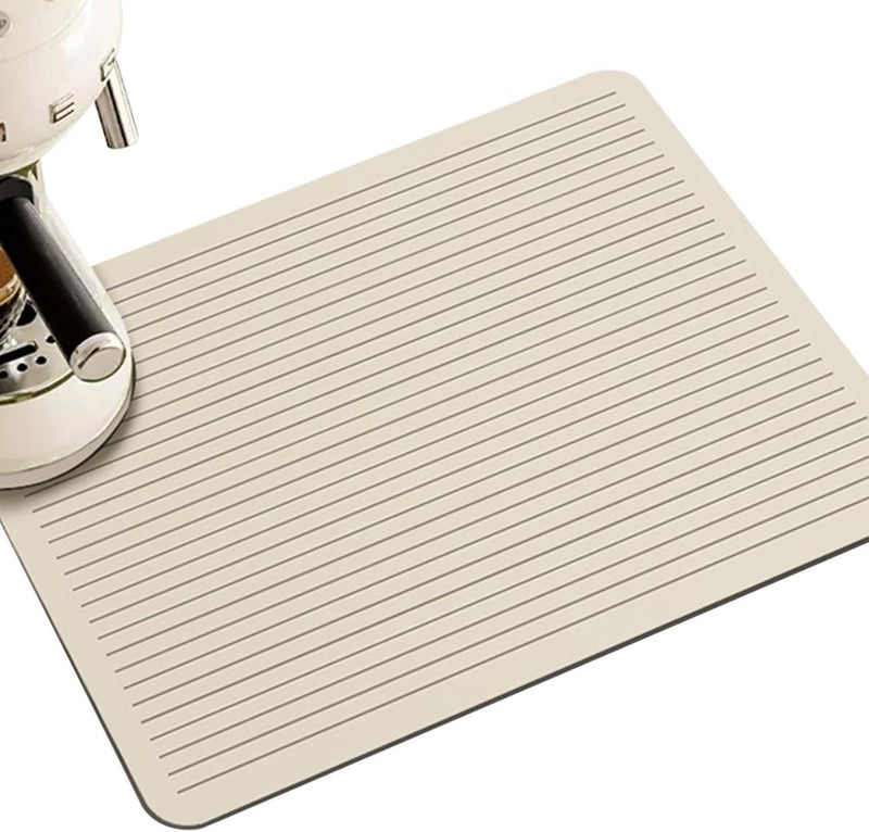 Home-Cloud HomeCloud Dish Drying Mat for Kitchen Counter Hide Stain Super Absorbent, Non-Slip, Heat-Resistant, Great for Dishes,Rack Pad, Kitchen Counter, Coffee Maker (Mustard_Linning, 40x50cm) - Image 4