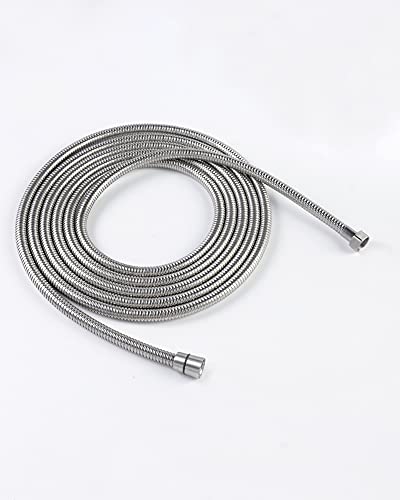 PHASAT Extra Long Shower Hose Replacement, 304 Stainless Steel Shower Head Hose Extension,177 Inches,Brushed Nickel - Image 1