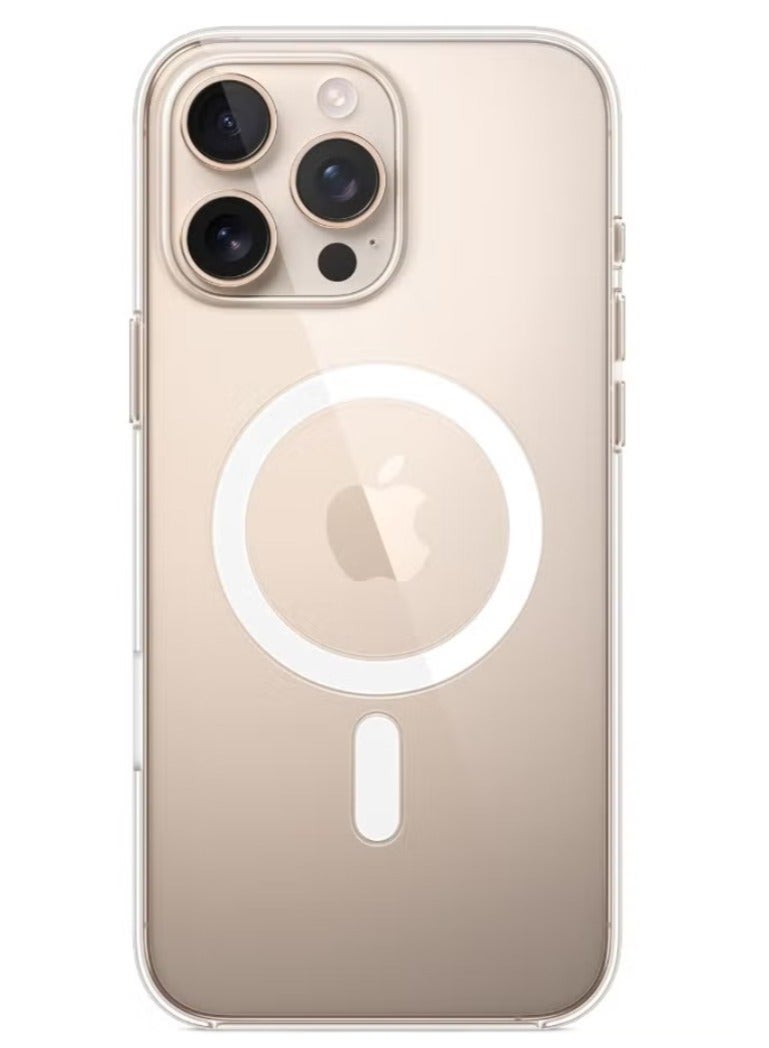 حافظة شفافة لهاتف آيفون 16 برو ماكس مقاس 6.9 بوصة، غطاء ممتص للصدمات للهاتف، إطار من مادة TPU بلون ثابت، ظهر شفاف مضاد للخدش - Image 3