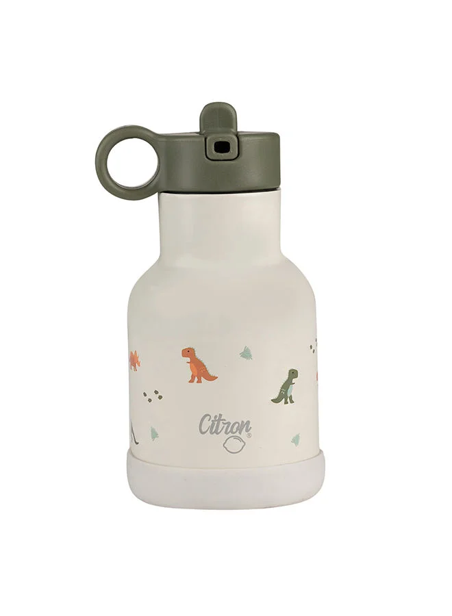 Citron Vacuum Insulated Stainless Steel Water Bottle For Kids 250 Ml - Dino Green