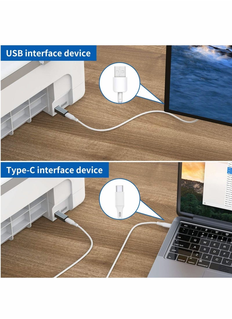 Excefore - USB C Female to Printer Male Adapter, USB Type C to USB B Convert Connector Support Data Sync Compatible with HP for Canon Lexmark Epson Dell Xerox Samsung etc and Piano DAC (2 Pack) - Image 1