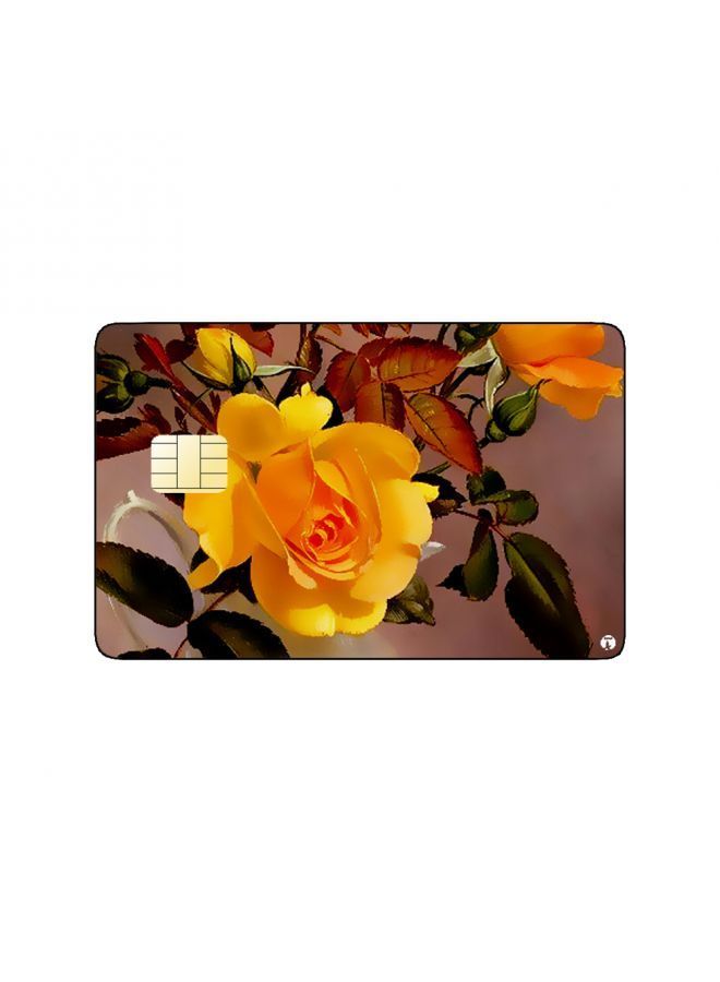 RKN PRINTED BANK CARD STICKER Beautiful Yellow Flowers Drawing - Image 2