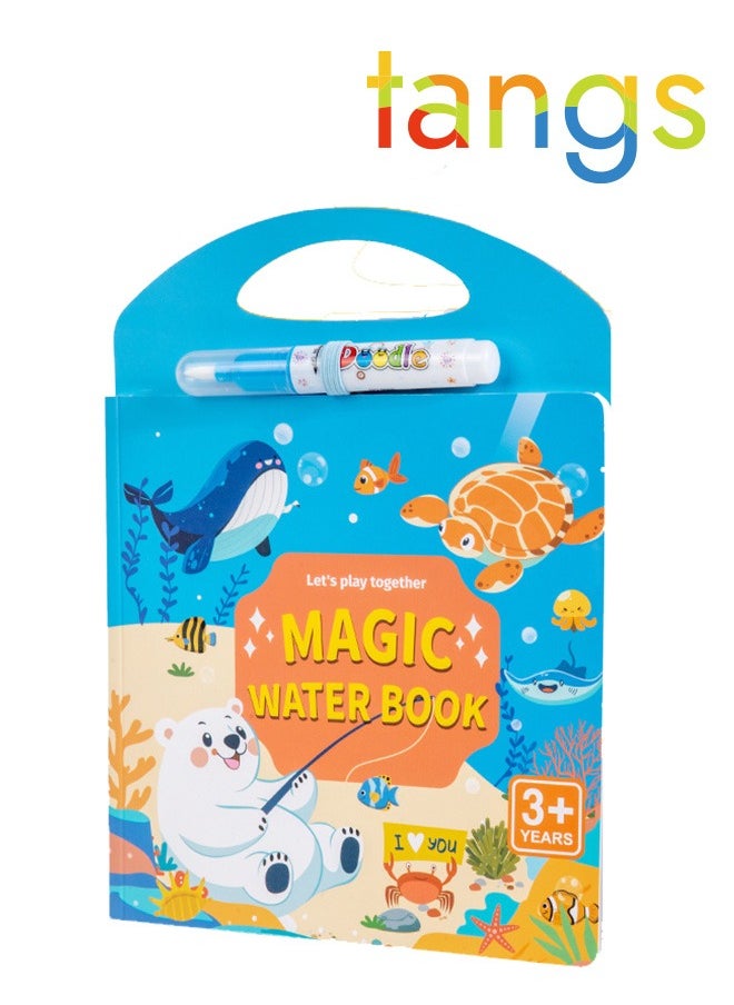 tangs Magic Water Painting Book, Water Reveal, Reusable, Educational, and Fun for Kids, Non-Toxic, Gift for kids 3,4,5,6,7 years old  - Image 1