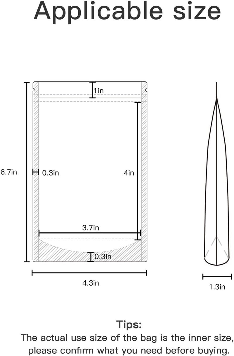 DNY Waterproof, Leakproof, Airtight Multi-Purpose Storage with Top Notch | Reusable Zip Lock Stand Up Pouches | Silver & Transparent (50, 100 Grams) - Image 2
